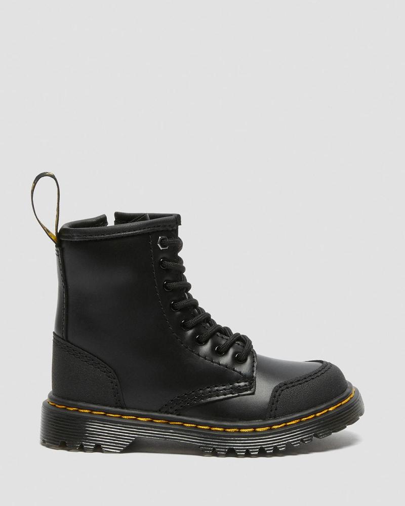 Botas Casuales Dr Martens Toddler 1460 Overlay Cuero Niños Negros | MX 157SGL